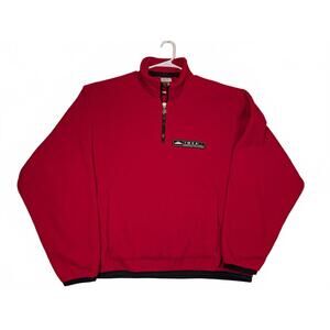 Champion YMCA 1/4 Zip Fleece Pullover Red Kangaroo Pocket Mens XL